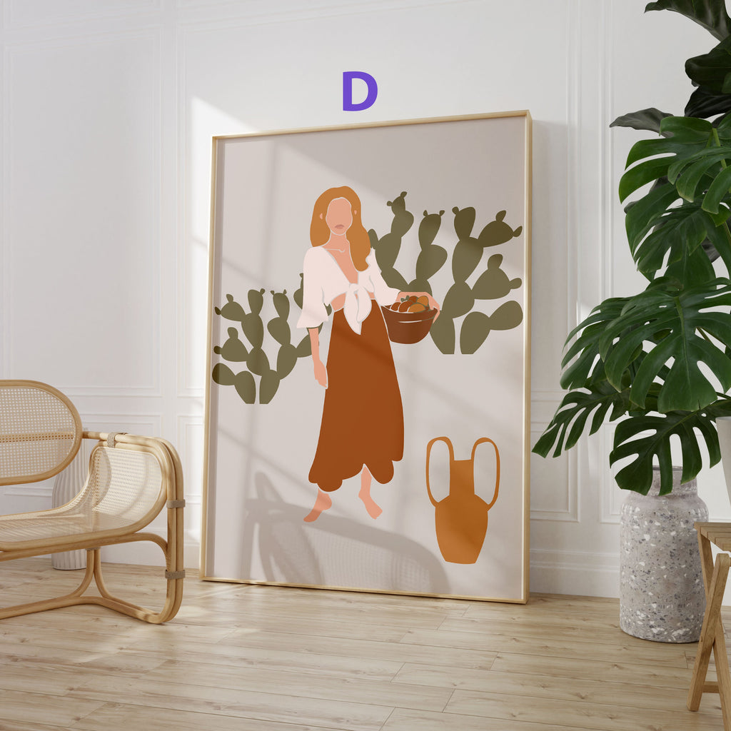 Boho Frauen Poster · Geschenkidee · Terrakotta, Wüstenkunst und Abstrakte Figuren · Dekoprint ohne Rahmen-5