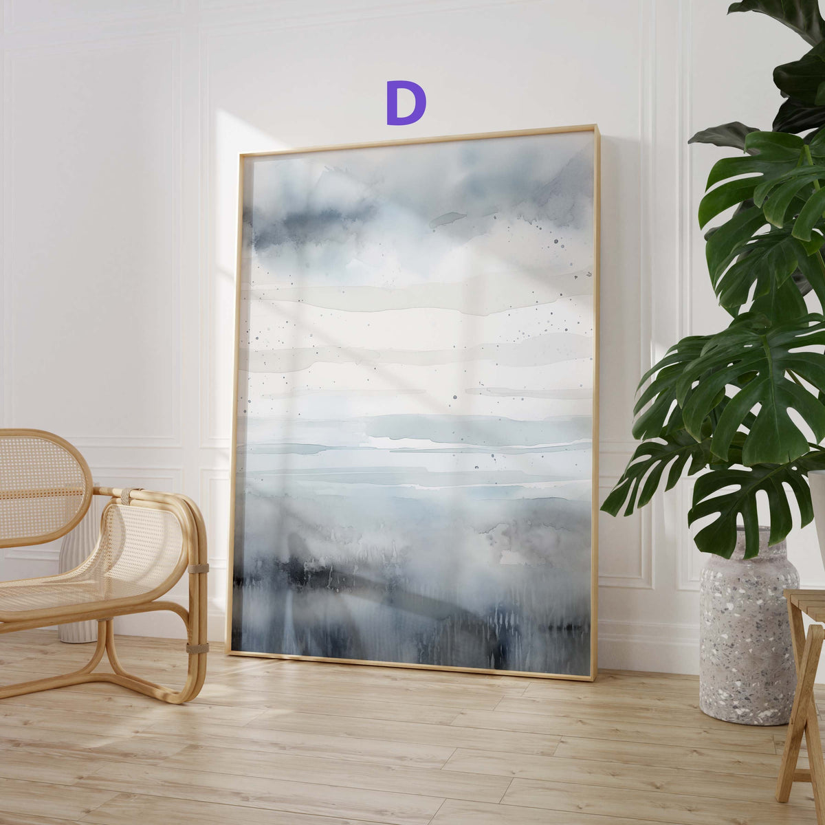 Skandinavische Natur Poster · Geschenkidee · Sanfte Aquarell Landschaften und Nebelwald Wandkunst für Wohnzimmer · Print ohne Rahmen
