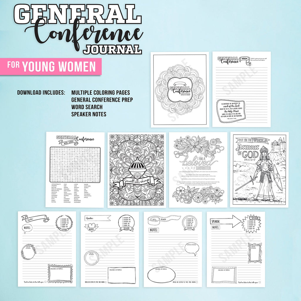 General Conference Journal Packet  - Instant Download