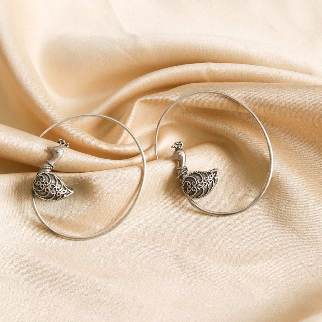 Peacock Hoop Earrings