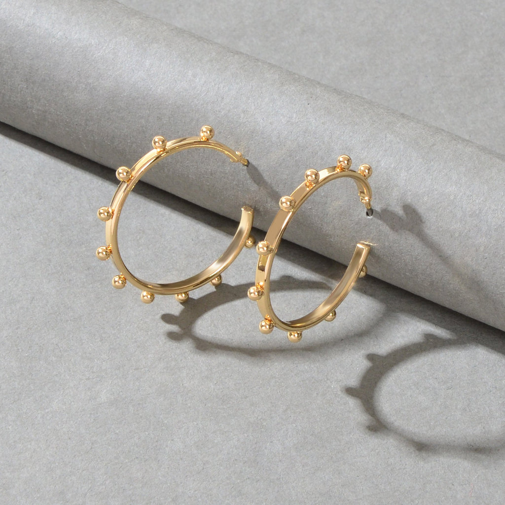 Statement Gold Silver Round Circle Huggie Hoop Earrings Women Party Accessories