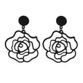 Designer Jewellery Black Hollow out Big Flower Chunky Dangle Party Earrings Gift