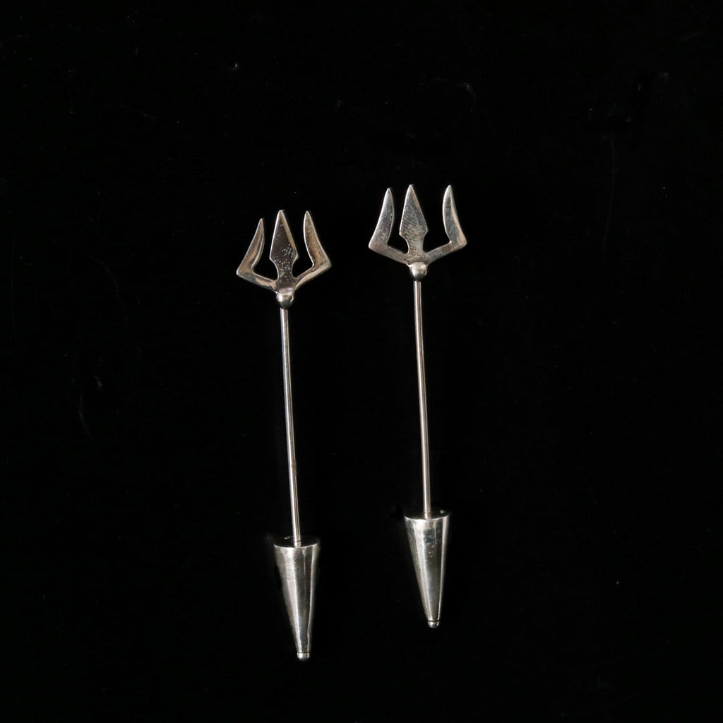 Silver Trishul Earrings