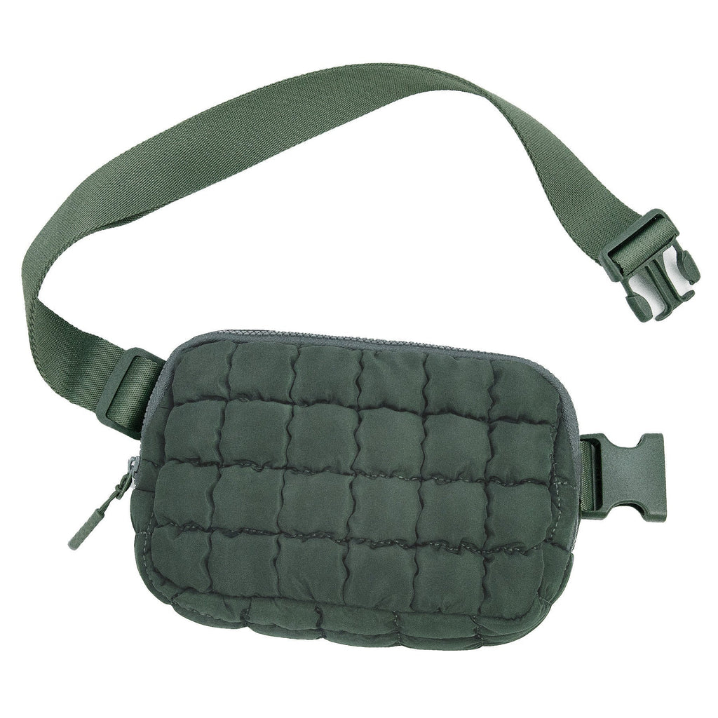 Evyn Quilted Puffer Sling Crossbody Belt Bum Fanny Waist Bag