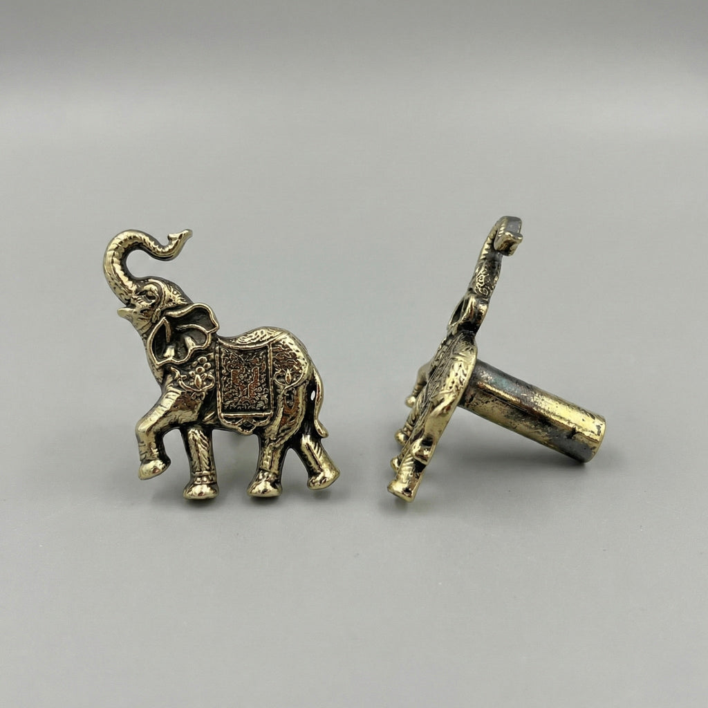 Antique Brass Elephant Drawer Knobs