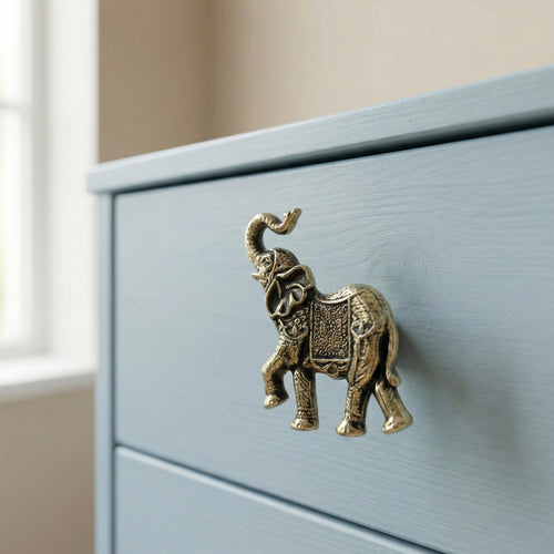 Antique Brass Elephant Drawer Knobs