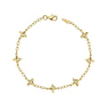 Elements Gold Textured Flower Station Bracelet-0