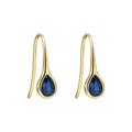 Elements Gold Blue Sapphire Sleek Teardrop Earrings-0