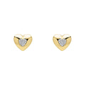 Elements Gold Pavé Diamond Heart Earrings-0