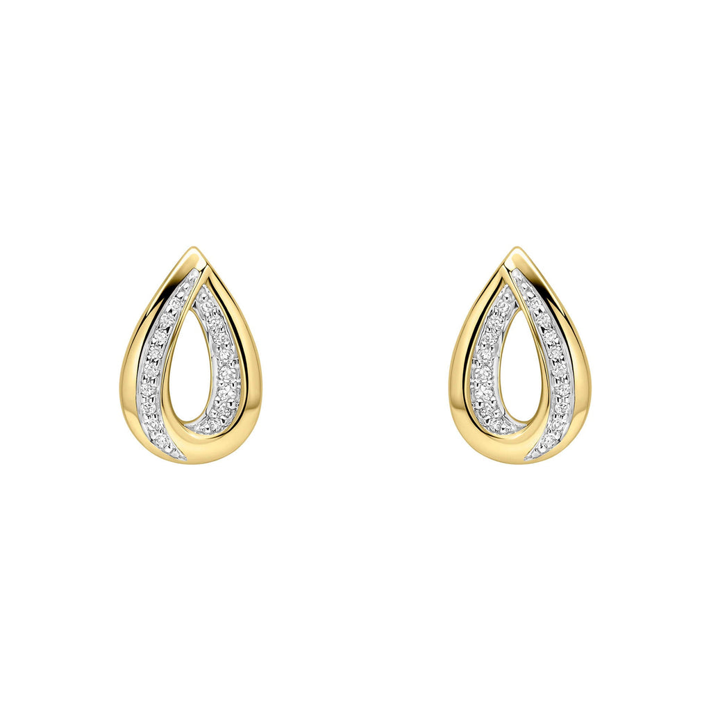 Elements Gold Cut Out Diamond Teardrop Earrings-0