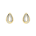 Elements Gold Cut Out Diamond Teardrop Earrings-0