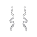 Elements Gold Diamond Twisted Ribbon Drop Earrings-0