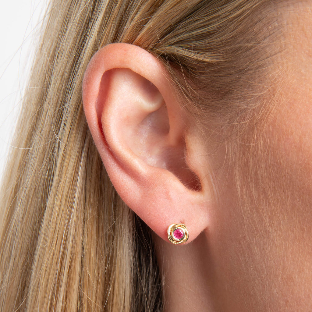 Elements Gold Fura Ruby Stud Earrings-1