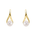 Elements Gold Freshwater Pearl Twist Drop Earrings-0
