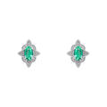 Elements Gold Emerald Art Deco Stud Earrings-0