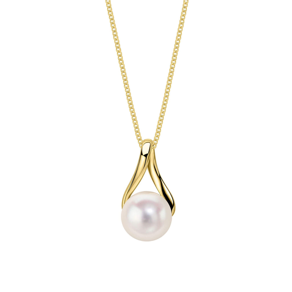 Elements Gold Freshwater Pearl Twist Pendant-0