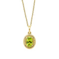Elements Gold Peridot Oval Ridged Pendant-0