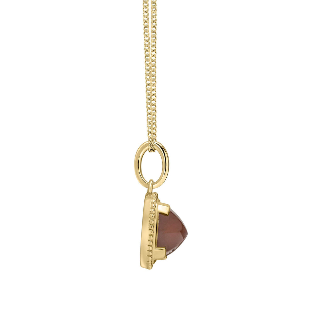 Elements Gold Sugarloaf Cut Chocolate Moonstone Pendant-3