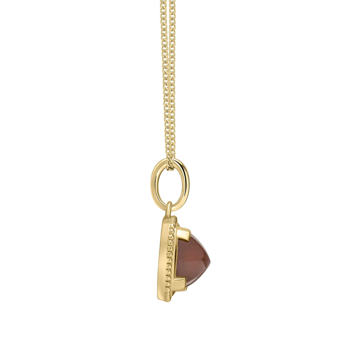 Elements Gold Sugarloaf Cut Chocolate Moonstone Pendant-3