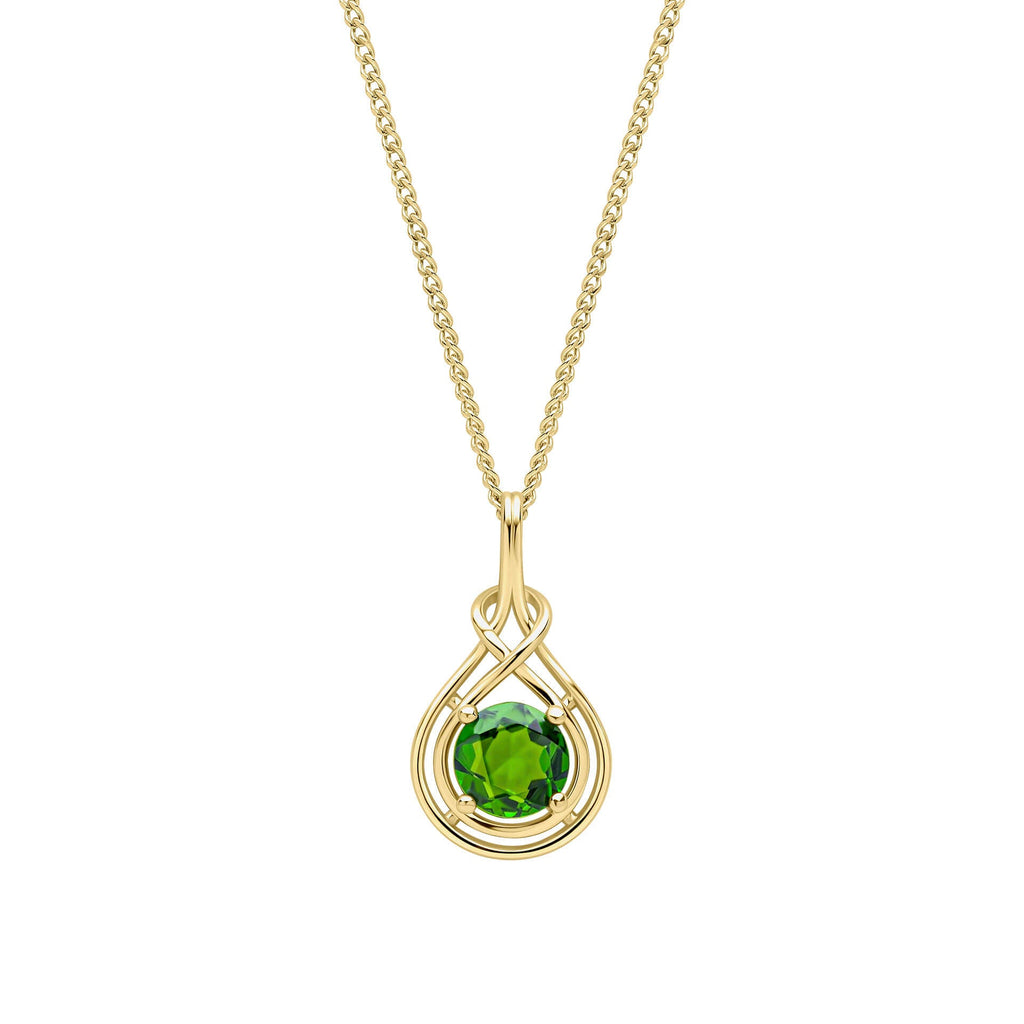 Elements Gold Celtic Green Diopside Pendant-0