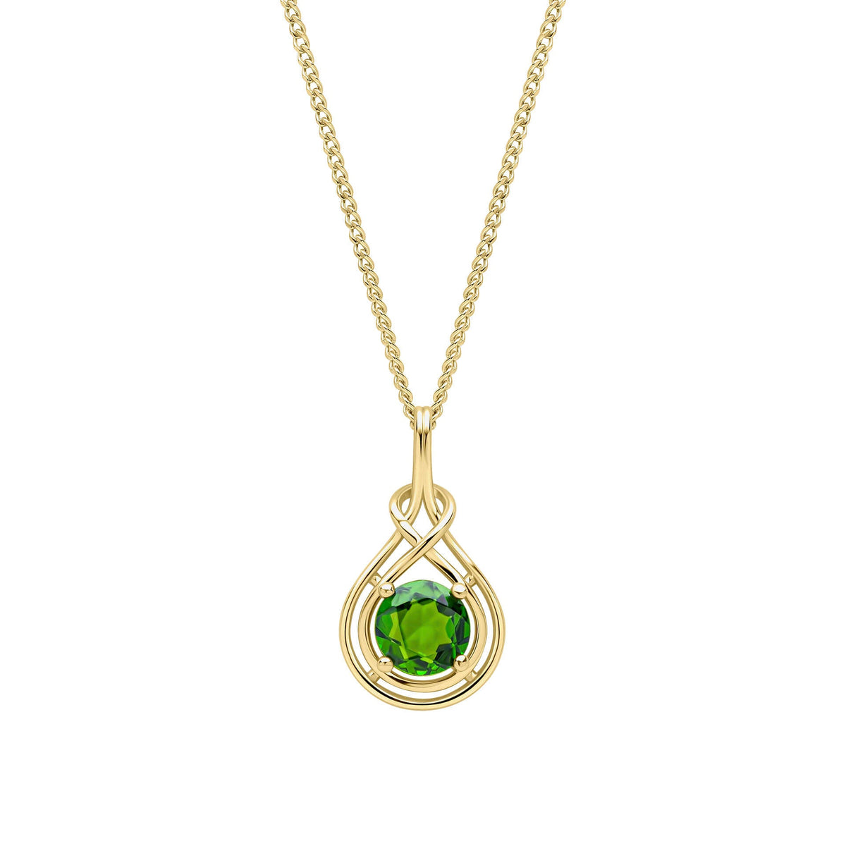 Elements Gold Celtic Green Diopside Pendant-0