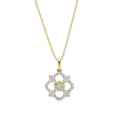 Elements Gold Diamond Floral Pendant-0
