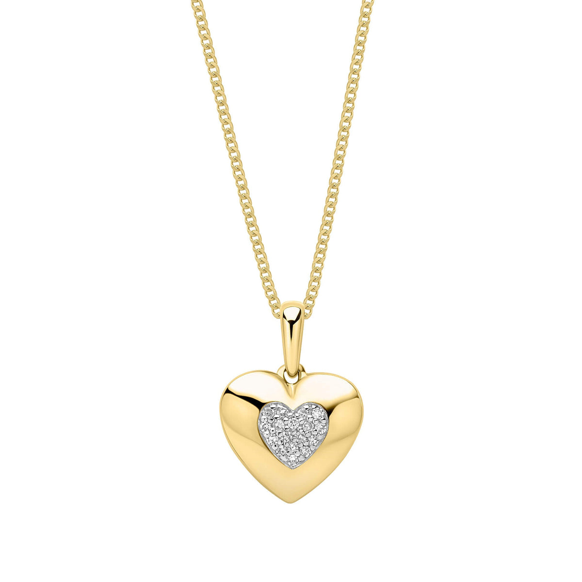 Elements Gold Pavé Diamond Heart Pendant-0