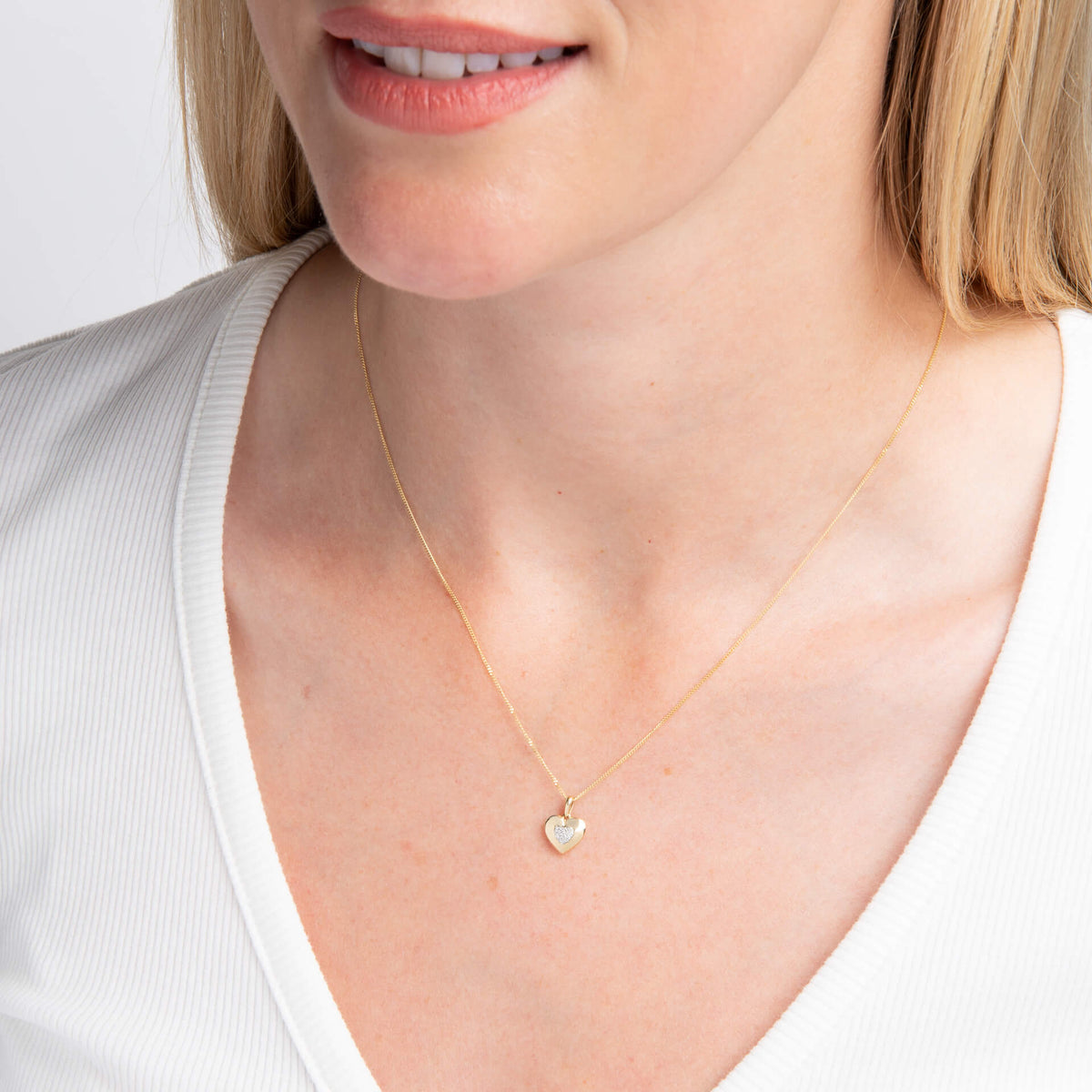 Elements Gold Pavé Diamond Heart Pendant-1