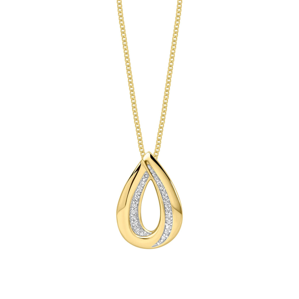 Elements Gold Cut Out Diamond Teardrop Pendant-0