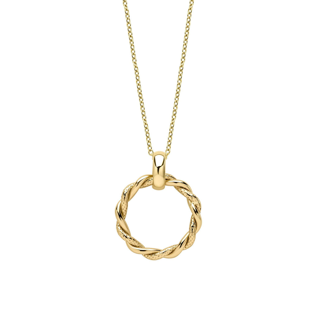 Elements Gold Rope Twist Hoop Pendant-0