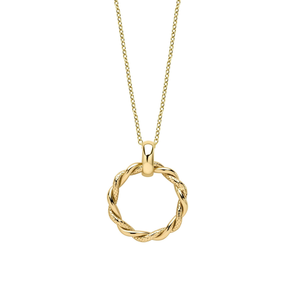 Elements Gold Rope Twist Hoop Pendant-0