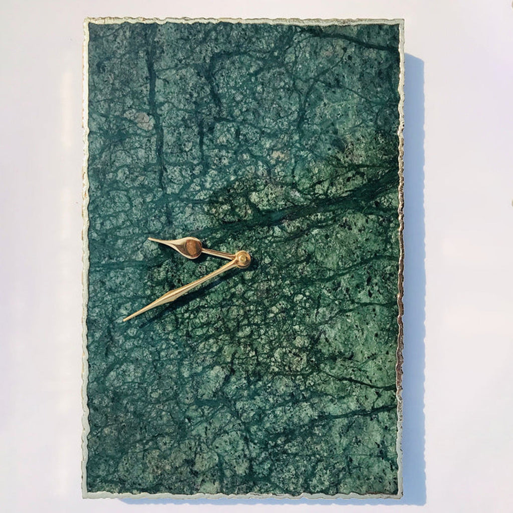 Green Marble Large Wall Clock