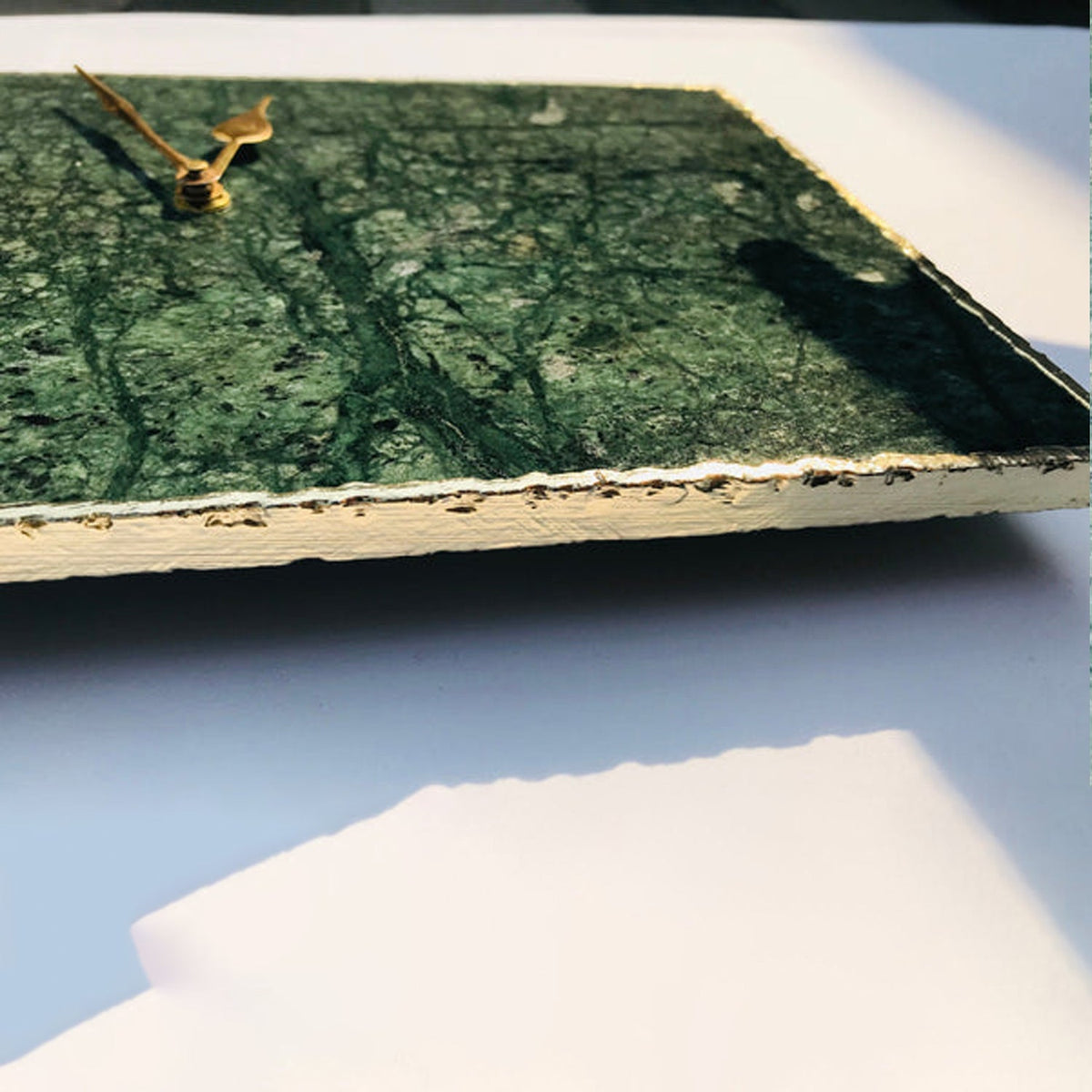 Green Marble Large Wall Clock