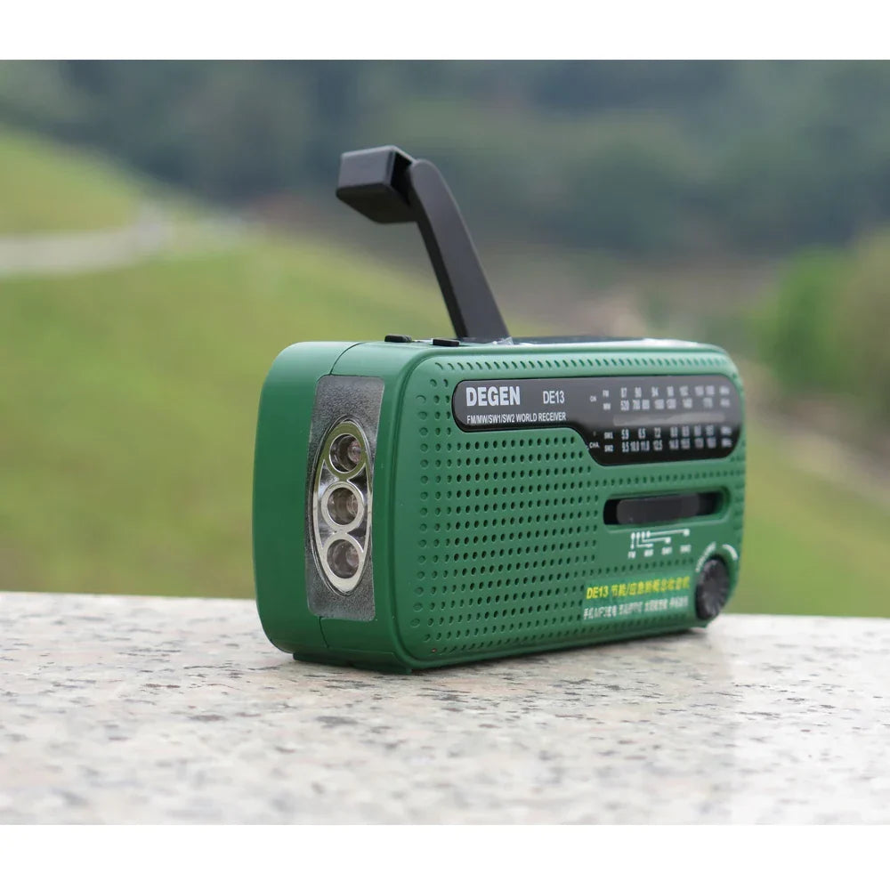 Emergency Solar Radio with Flashlight Green - Radios at Dealshubindia
