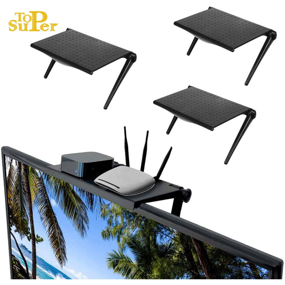 Rack TV Monitor Organizer Screen Top Storage Shelf Holder Practical Home Storage Computer Office Multi-functional Organizer - TV & Monitor Mounts at Dealshubindia