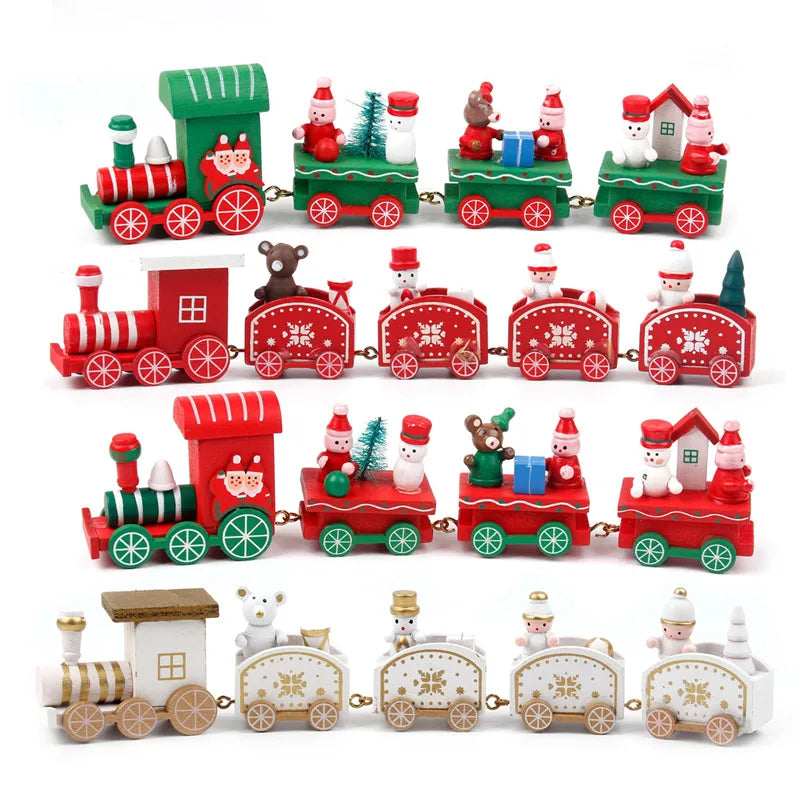 Rustic Wooden Train Christmas Ornament – Festive Merry Christmas Decoration - Home & Garden > Decor at Dealshubindia