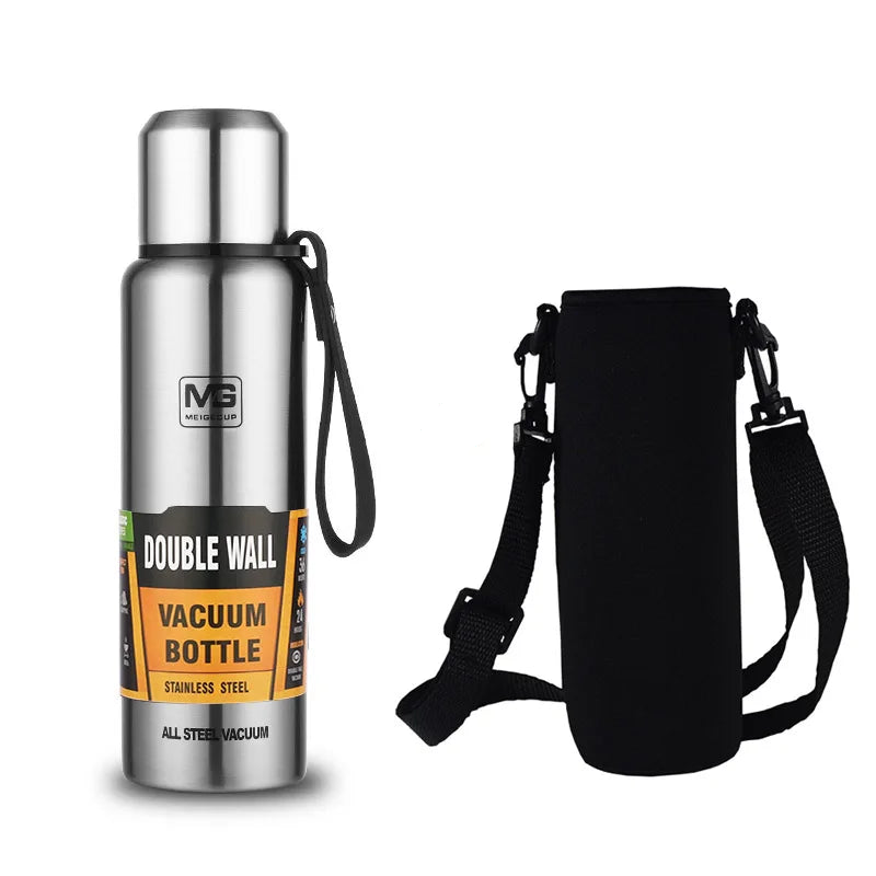 1000ml Stainless Steel Thermos Bottle Silver