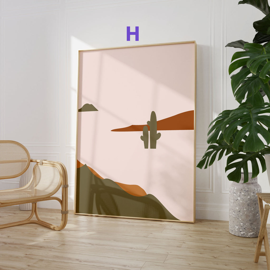 Boho Frauen Poster · Geschenkidee · Terrakotta, Wüstenkunst und Abstrakte Figuren · Dekoprint ohne Rahmen-9