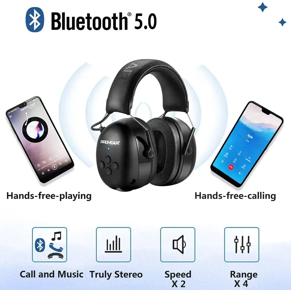 Bluetooth Electronic Earmuffs Black - Headphones at Dealshubindia