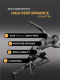 Athlete in high-performance socks during an intense workout.