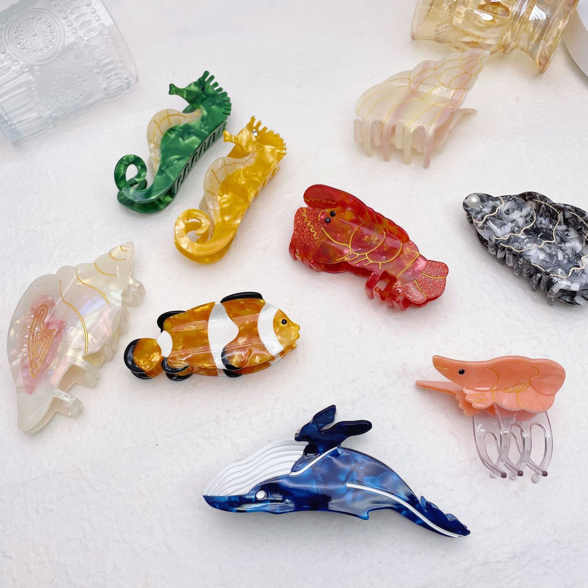 PAWSOME PETS NEW YORK Hand-painted OCEAN Claw Hair Clip #24 | Eco-Friendly - hair claws at Dealshubindia