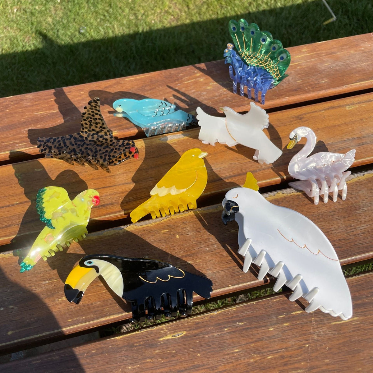 PAWSOME PETS NEW YORK Hand-painted BIRDS Claw Hair Clip #8 | Eco-Friendly - hair claws at Dealshubindia