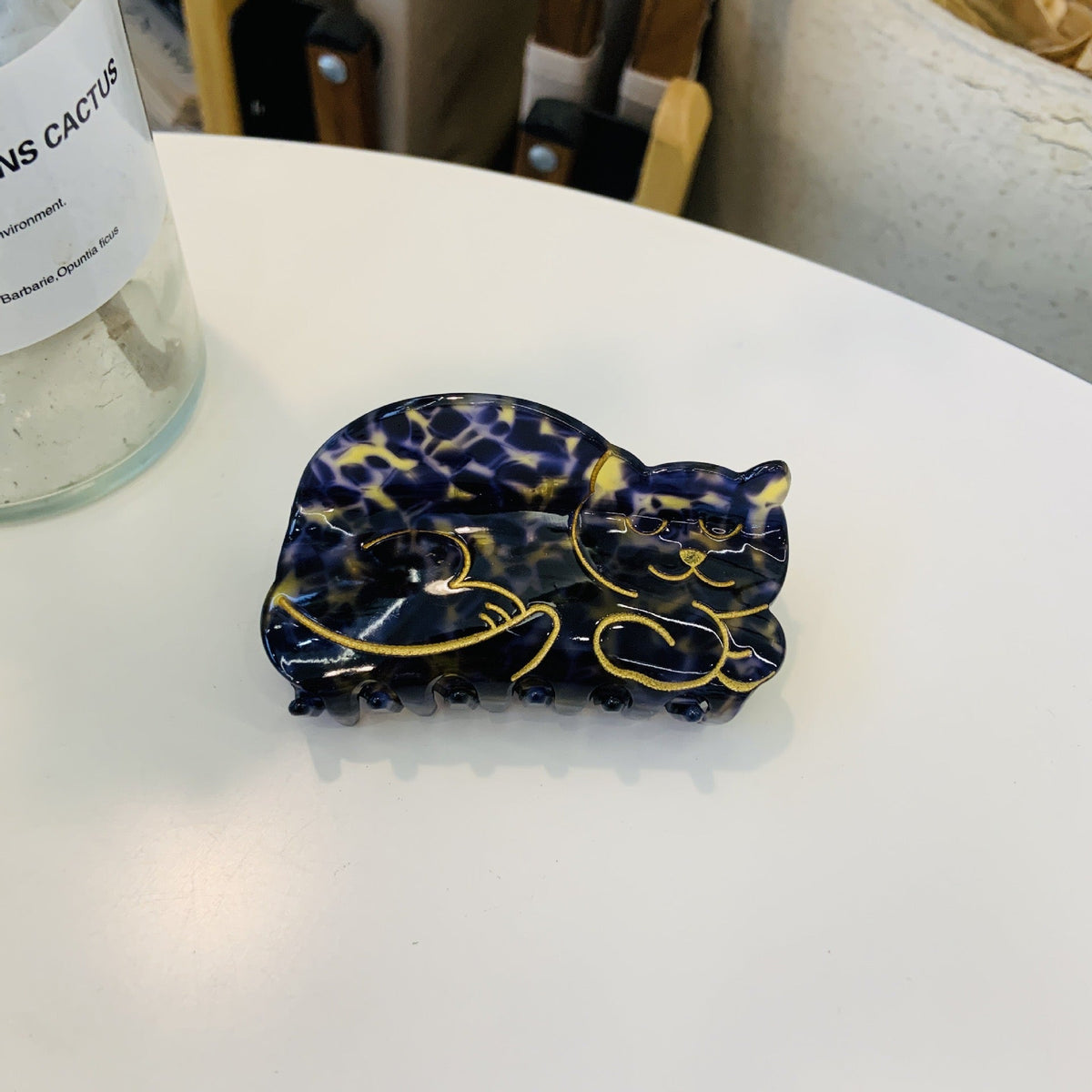 PAWSOME PETS NEW YORK Hand-painted LAZY CATS Claw Hair Clip #18 | Eco-Friendly - hair claws at Dealshubindia