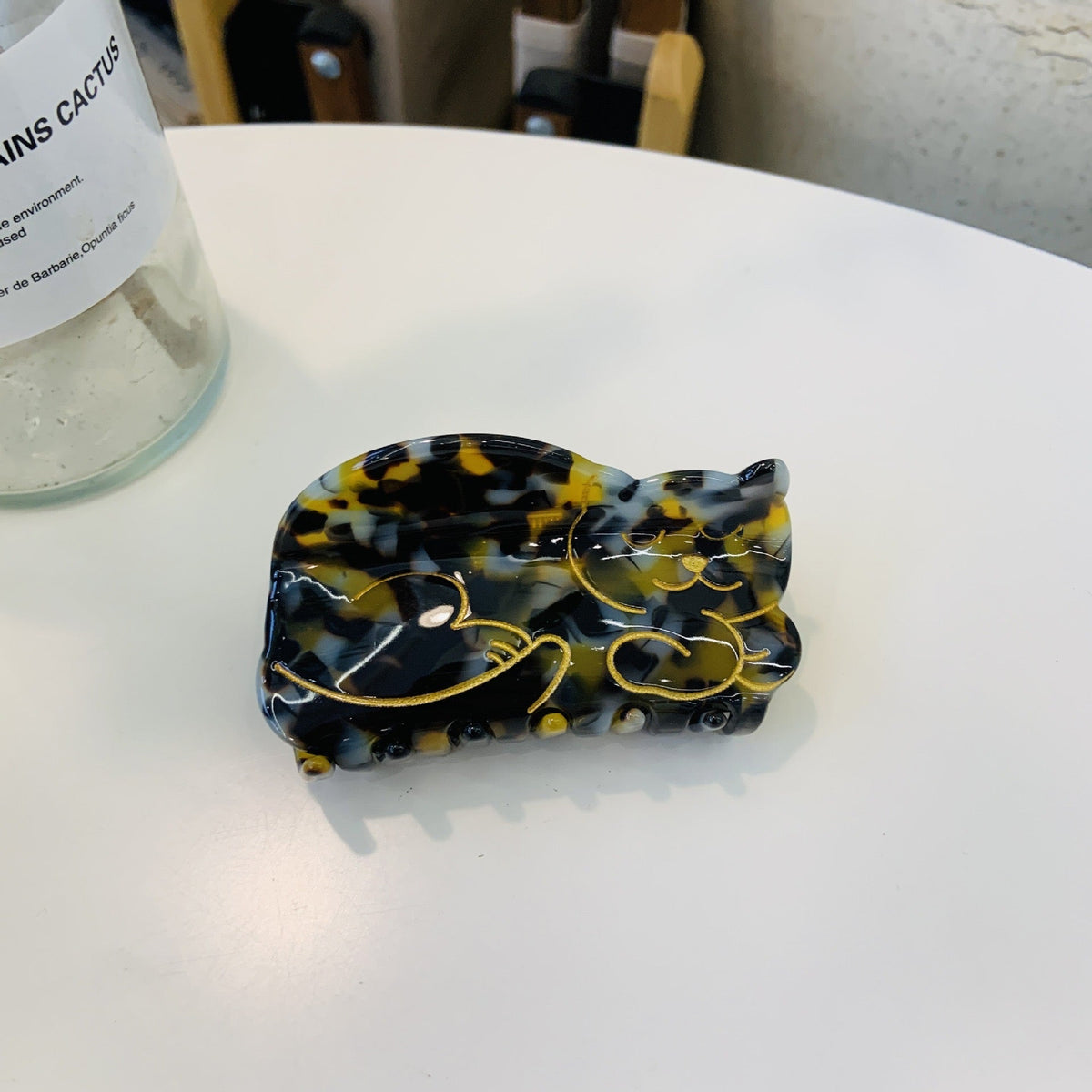 PAWSOME PETS NEW YORK Hand-painted LAZY CATS Claw Hair Clip #18 | Eco-Friendly - hair claws at Dealshubindia