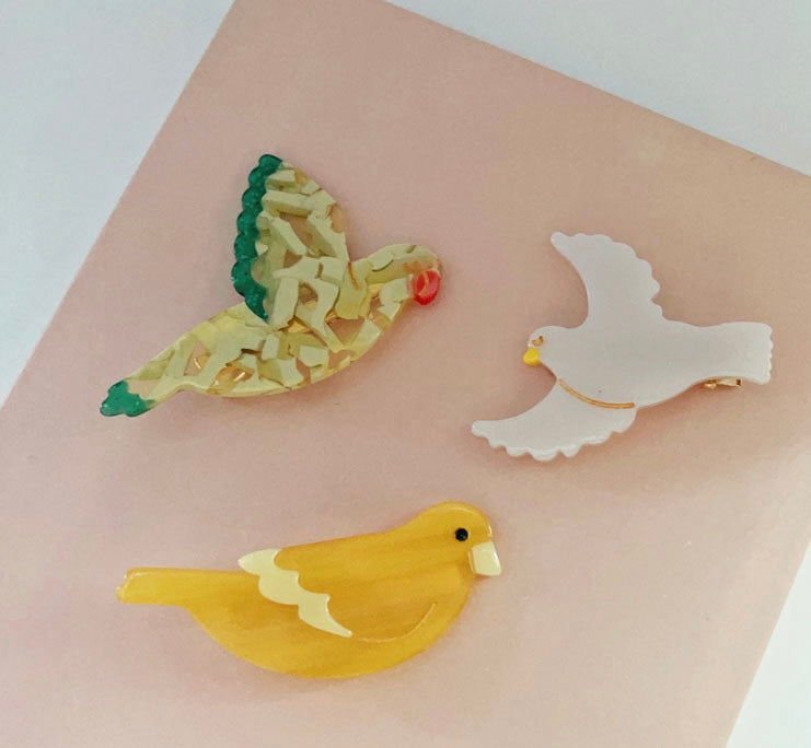 PAWSOME PETS NEW YORK Hand-painted BIRDS COLLECTION Hair Clip # 9 | Eco-Friendly - hair claws at Dealshubindia