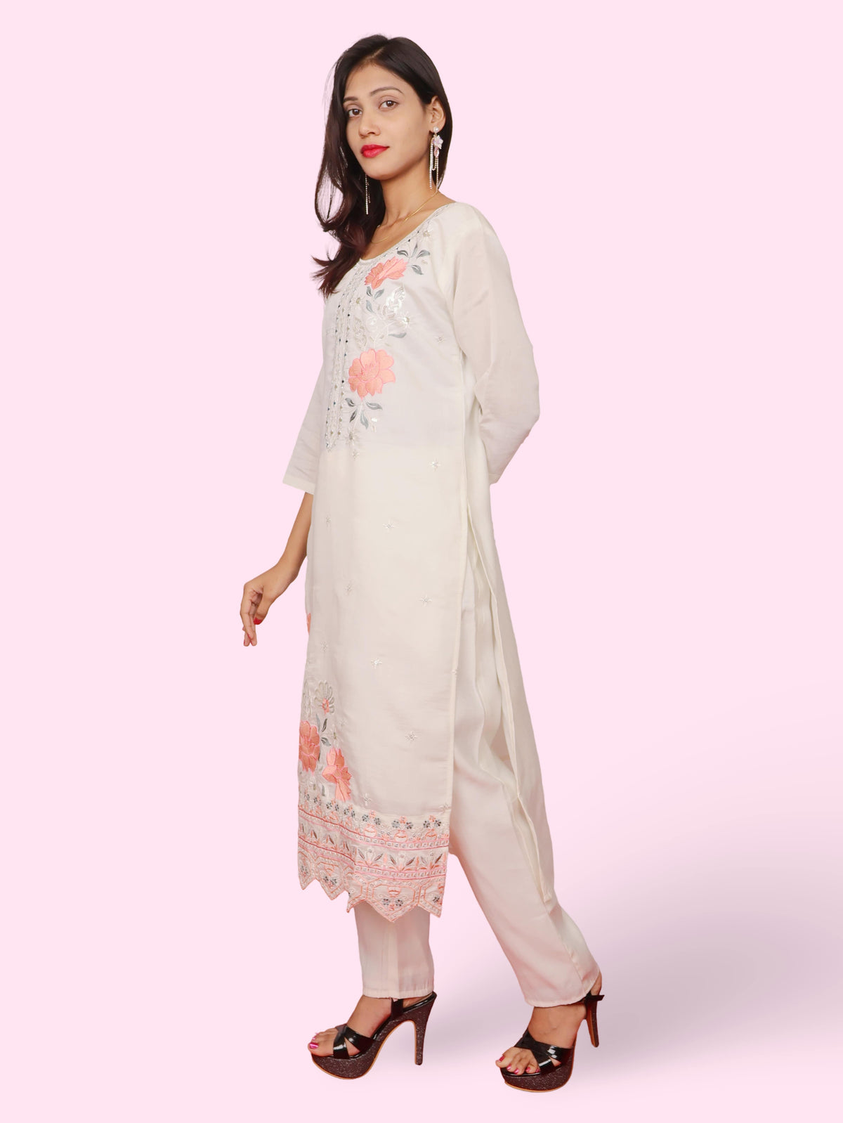 Women's Cotton Rayon Kurta-Pant, and Dupatta Set