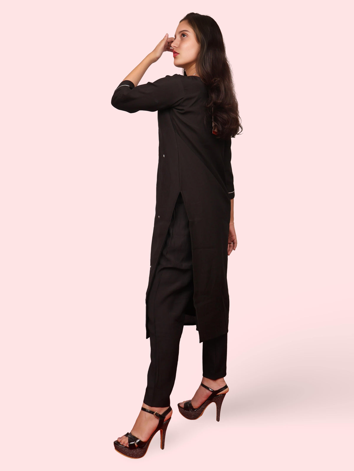 Woman Straight Suit Set with Pant-Dupatta