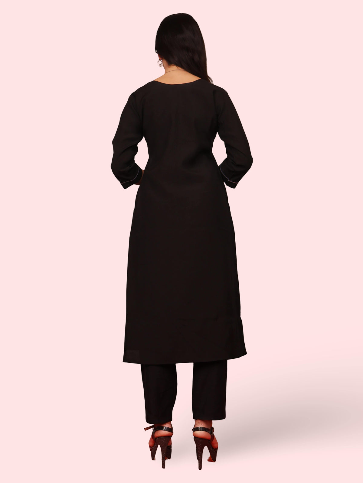Woman Straight Suit Set with Pant-Dupatta