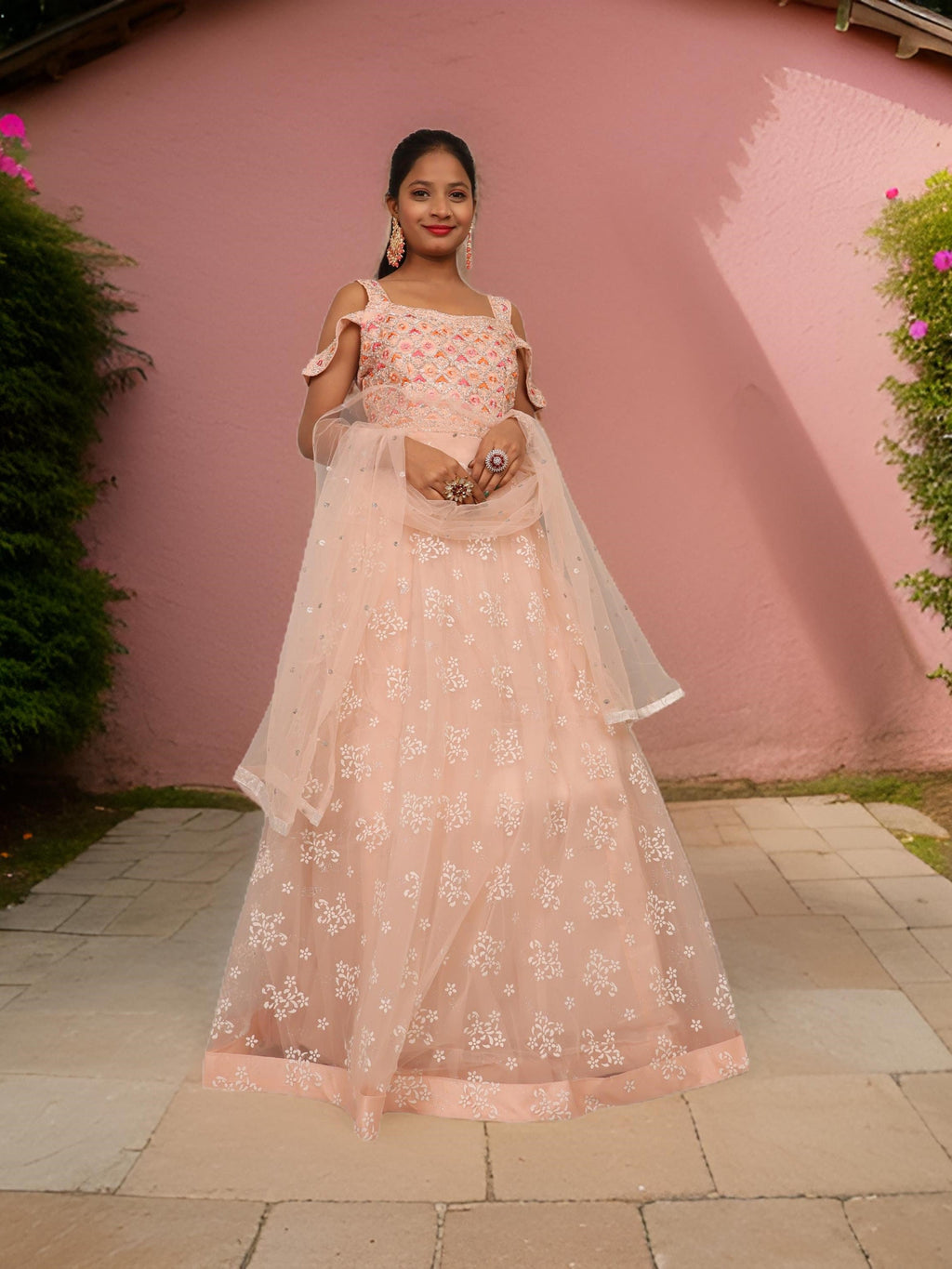 Gown with Stone Work & Embroidery by Shreekama