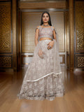 Embroidered Cold Shoulder Lehenga Choli Set